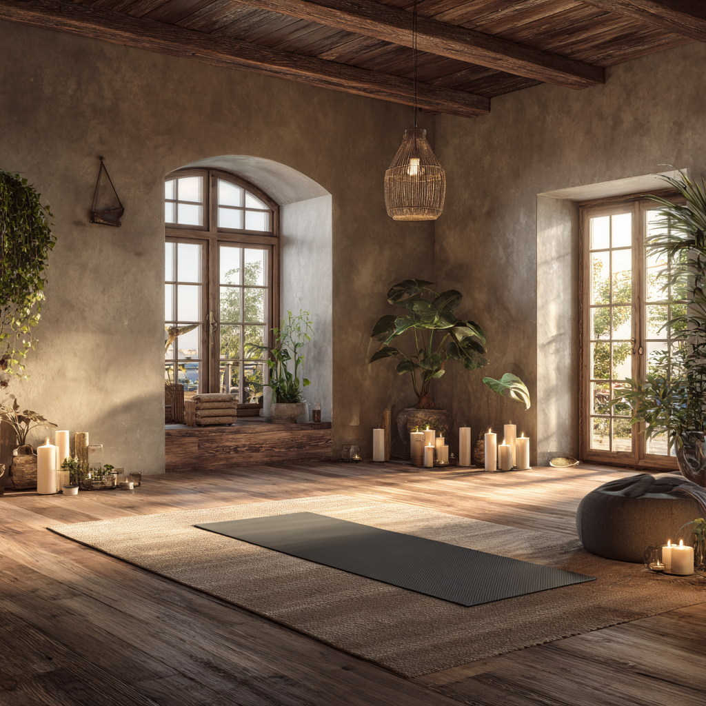 Жінка практикує йогу на природі